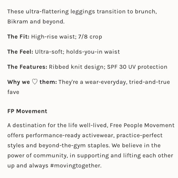 Free People Movement High Rise Good Karma Leggings Pomelo Size M/L - Picture 11 of 11